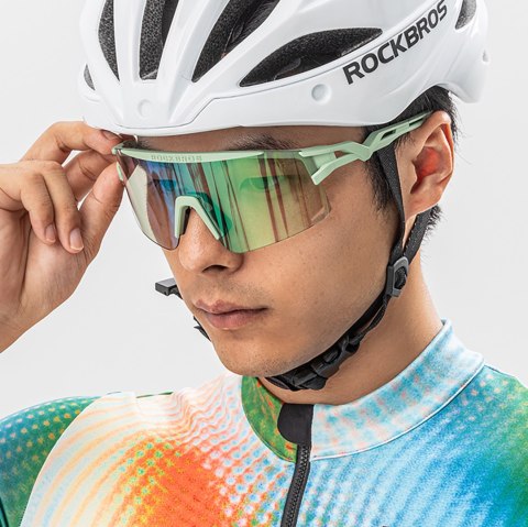 Okulary rowerowe fotochromowe z filtrem UV i wkładką korekcyjną - przezroczyste czarne