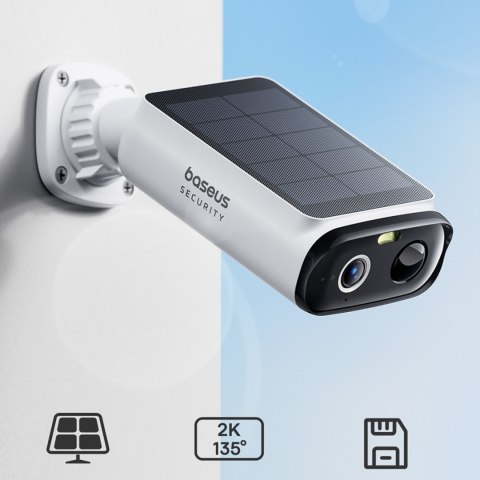 Kamera zewnętrzna z panelem słonecznym Security S1 Lite 5200mAh 2K - biała BASEUS