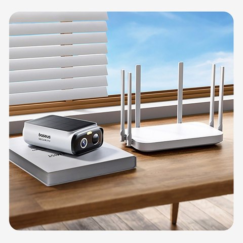 Kamera zewnętrzna z panelem słonecznym Security S1 Lite 5200mAh 2K - biała BASEUS