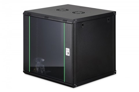 Szafa sieciowa wisząca Dynamic 19" 12U rack 607x600x600mm, drzwi szyba, czarna, niezłożona, 60kg