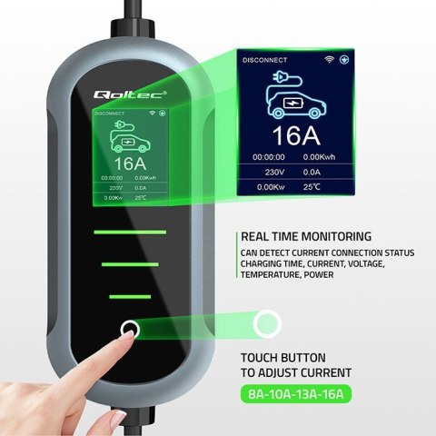 Ładowarka do samochodu elektrycznego EV i hybryd | 11kW | 400V | CEE 16A | Wi-Fi | LCD | 5m