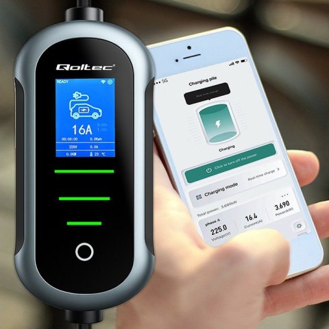 Ładowarka do samochodu elektrycznego EV i hybryd | 11kW | 400V | CEE 16A | Wi-Fi | LCD | 5m