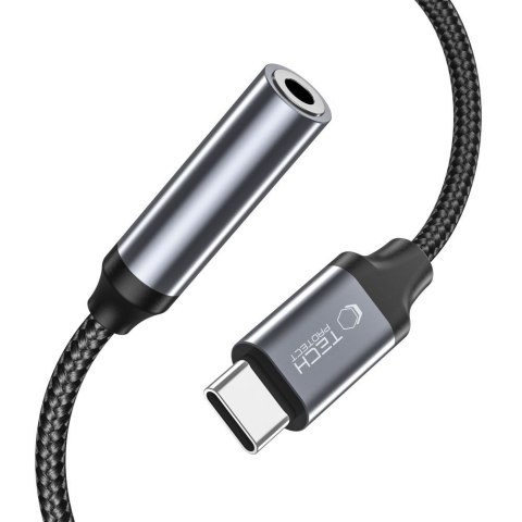 Adapter przejsciówka USB-C - mini jack 3.5mm - czarny Tech-Protect
