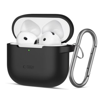 Etui pokrowiec na Apple AirPods 4 Silicone Hook - czarne Tech-Protect