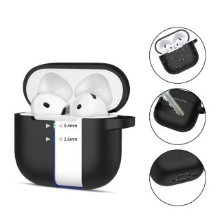Etui pokrowiec na Apple AirPods 4 Silicone Hook - czarne Tech-Protect