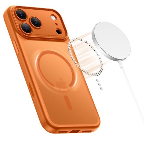 Etui pokrowiec na iPhone 17 Pro Magpeak MagSafe CC - pomarańczowy Tech-Protect