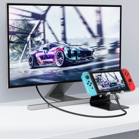 Kabel przewód audio-video USB-C - HDMI 4K 60Hz HDR 1.8m - czarny ACEFAST
