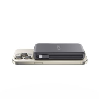 Powerbank magnetyczny PB31 10000mAh 15W MagSafe z kablami USB-C iPhone Lightning - czarny Tech-Protect