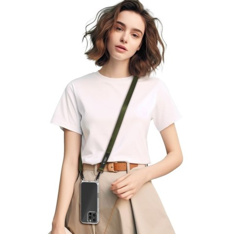 Smycz 2w1 do etui smartfona na szyję nadgarstek Rope Crossbody - oliwkowa Tech-Protect
