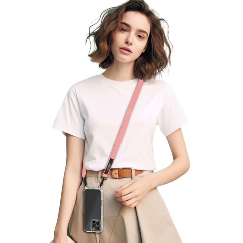 Smycz 2w1 do etui smartfona na szyję nadgarstek Rope Crossbody - różowa Tech-Protect