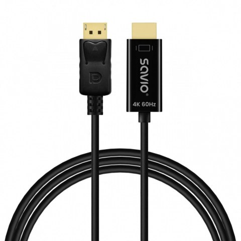 Kabel Display Port do HDMI CL-189 4K 60Hz, 1,5m Savio