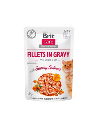 BRIT Care Fillets in Gravy filety z łososiem w sosie - mokra karma dla kota - 85 g