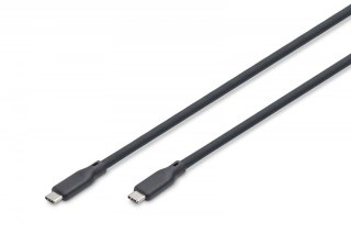 Kabel połączeniowy silikonowy USB-C-USB-C | USB 4 ver.2.0 80Gbps | 8K@60Hz | PD 3.1 240W| 0,5m | czarny