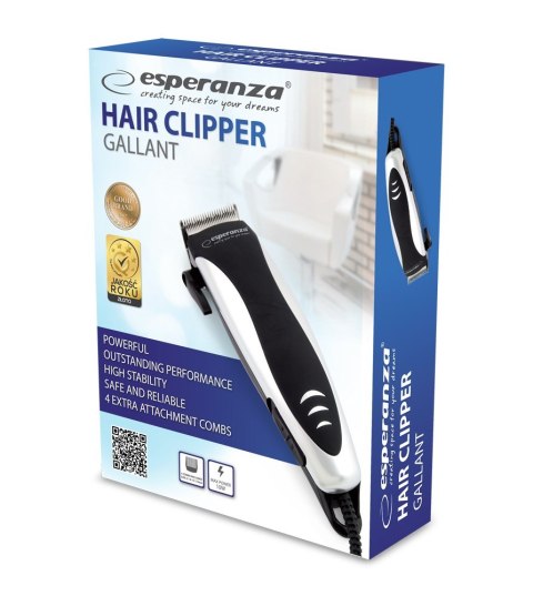 ESPERANZA MASZYNKA DO STRZYŻENIA WŁOSÓW GALLANT BLACK/SILVER EBC005S