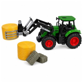 Zestaw Rolniczy Traktor z Chwytakiem Do Bel Przyczepy Rolnicze Siano 1:24 LEAN Toys
