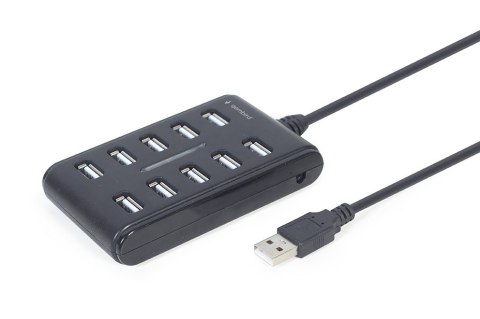 HUB USB 2.0 10-portowy czarny