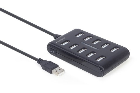 HUB USB 2.0 10-portowy czarny