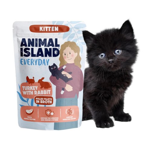 ANIMAL ISLAND Kitten indyk z królikiem 85g
