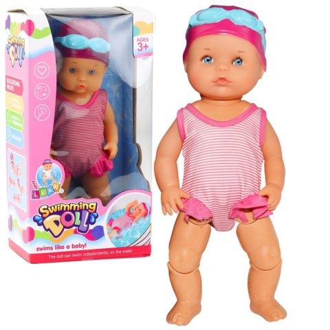 Lalka Bobas Pływająca Do Kąpieli Porusza Kończynami Różowy Strój LEAN Toys