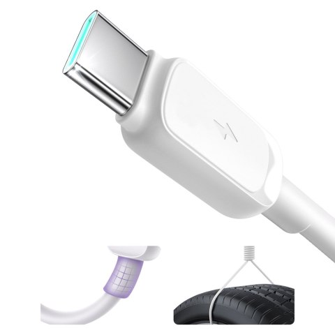 Kabel przewód Multi-Color Series A14 USB-A - USB-C 3A 1.2 m - biały JOYROOM