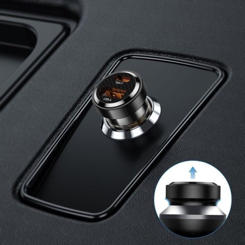 Ładowarka samochodowa USB-C USB-A CC30W QC 30W - czarna Tech-Protect