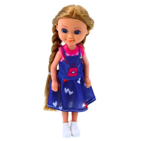 Mini Laleczka Z Długimi Włosami W Sukience 15cm Mix LEAN TOYS