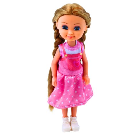Mini Laleczka Z Długimi Włosami W Sukience 15cm Mix LEAN TOYS