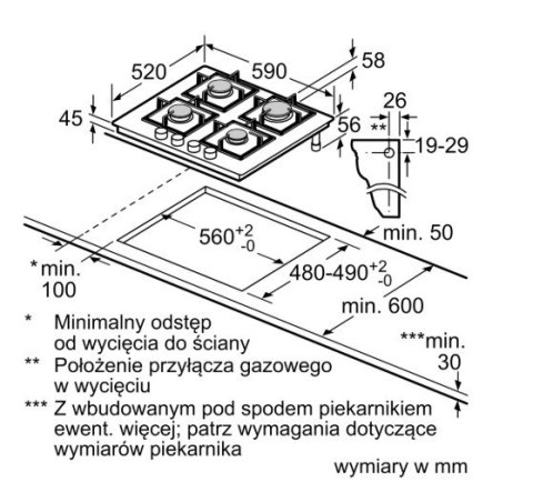 Płyta gazowa szklana PPP6A2I40