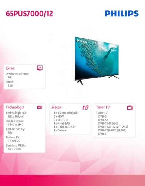 Telewizor LED 65 cali 65PUS7000/12 Philips