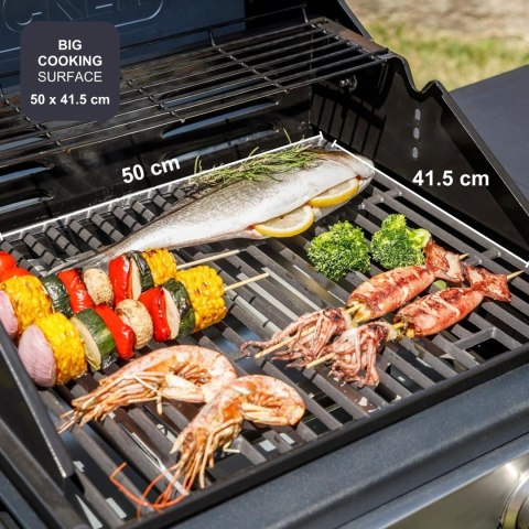 Grill gazowy Black+Decker BXOG7200E 2 palniki x 3.6 kW | pow.grilla 500 x 415 mm | 1185 x 1160 x 580 mm