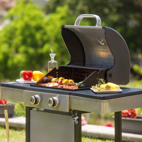 Grill gazowy Black+Decker BXOG7200E 2 palniki x 3.6 kW | pow.grilla 500 x 415 mm | 1185 x 1160 x 580 mm