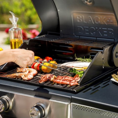 Grill gazowy Black+Decker BXOG7200E 2 palniki x 3.6 kW | pow.grilla 500 x 415 mm | 1185 x 1160 x 580 mm