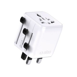 Adapter podróżny przejściówka do gniazdek EU UK US AUS - biały SBS