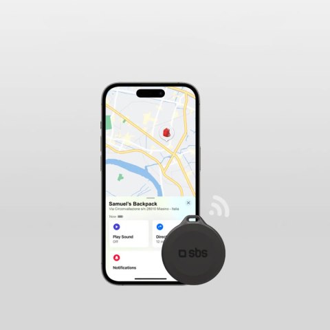 Lokalizator kompatybilny z Apple Find My wodoodporny IP65 Track My Circle - czarny SBS
