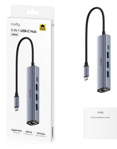 CUDY UH605 Hub 5-IN-1 USB z GbE