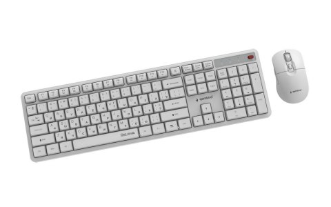 GEMBIRD BEZPRZEWODOWY ZESTAW KLAWIATURY + MYSZ SILENT KEY PRO BUSINESS, BIAŁY, UKŁAD RU
