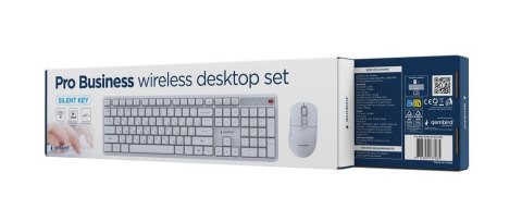 GEMBIRD BEZPRZEWODOWY ZESTAW KLAWIATURY + MYSZ SILENT KEY PRO BUSINESS, BIAŁY, UKŁAD RU