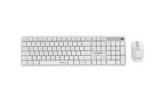 GEMBIRD BEZPRZEWODOWY ZESTAW KLAWIATURY + MYSZ SILENT KEY PRO BUSINESS, BIAŁY, UKŁAD US