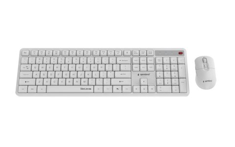 GEMBIRD BEZPRZEWODOWY ZESTAW KLAWIATURY + MYSZ SILENT KEY PRO BUSINESS, BIAŁY, UKŁAD US