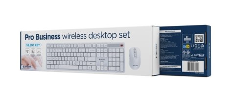 GEMBIRD BEZPRZEWODOWY ZESTAW KLAWIATURY + MYSZ SILENT KEY PRO BUSINESS, BIAŁY, UKŁAD US