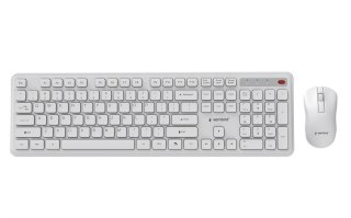 GEMBIRD BEZPRZEWODOWY ZESTAW KLAWIATURY + MYSZ SLIM PRO BUSINESS NA BIURKO,BIAŁY, UKŁAD US