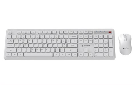 GEMBIRD BEZPRZEWODOWY ZESTAW KLAWIATURY + MYSZ SLIM PRO BUSINESS NA BIURKO,BIAŁY, UKŁAD US