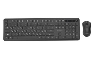 GEMBIRD BEZPRZEWODOWY ZESTAW KLAWIATURY + MYSZ SLIM PRO BUSINESS NA BIURKO, CZARNY, UKŁAD RU