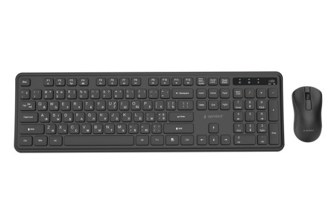 GEMBIRD BEZPRZEWODOWY ZESTAW KLAWIATURY + MYSZ SLIM PRO BUSINESS NA BIURKO, CZARNY, UKŁAD RU
