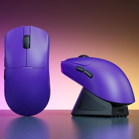 Mysz LEOBOG GM3 Purple ze stacją ładującą