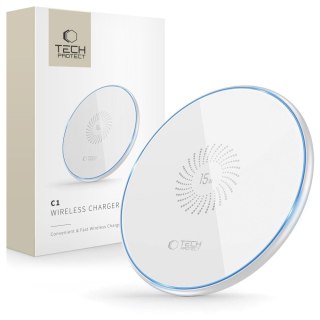 Ładowarka indukcyjna 15W QI15W-C1 - biała Tech-Protect