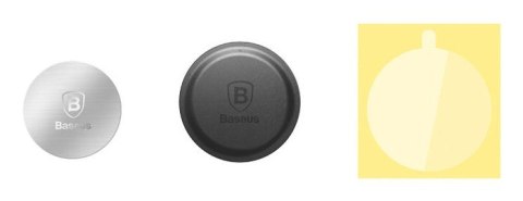 Blaszki Baseus Magnet Iron Suit do uchwytów magnetycznych samoprzylepne - srebrna i czarna (2 szt.)