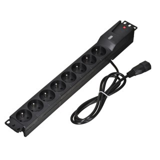 Listwa przeciwprzepięciowa Lestar LZRM 810 BW G-A K.:CZ 1,5M IEC3 (8 x UTE; 1,5m; kolor czarny)