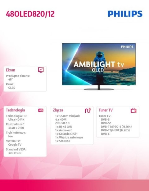 Telewizor 48 cali OLED 48OLED820/12 Philips