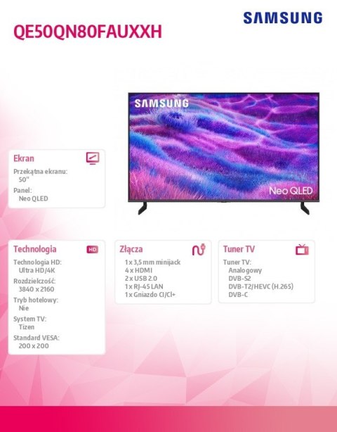 Telewizor Neo QLED 4K 50 cali QE50QN80FAUXXH